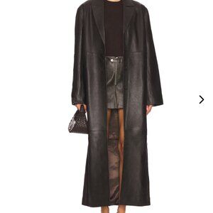 REVOLVE Long Black Leather Trench Coat
